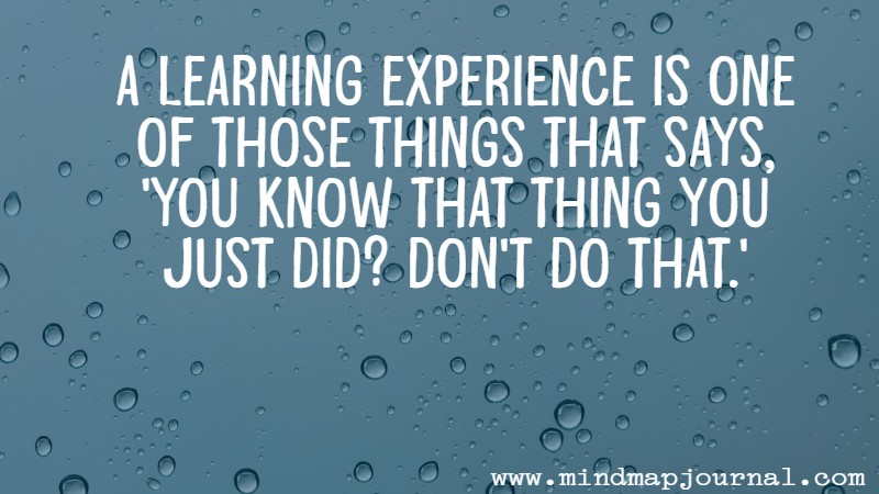 A learning experience is one of those things