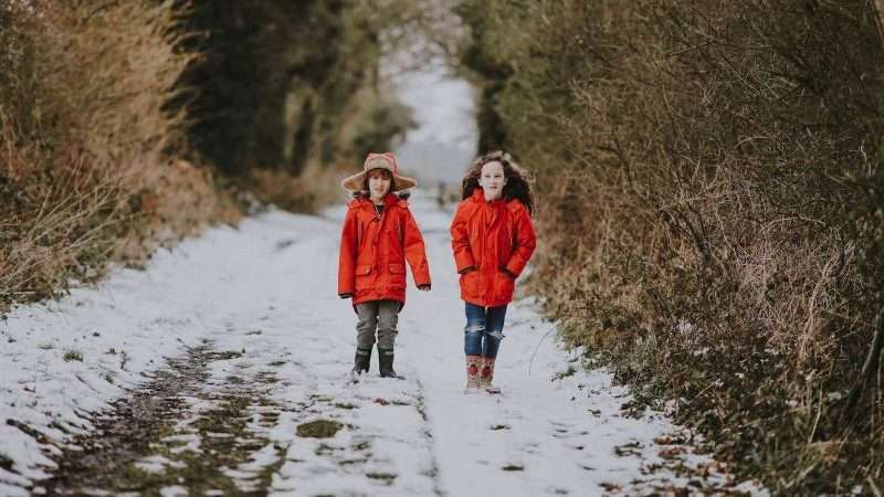 Children walking home from school