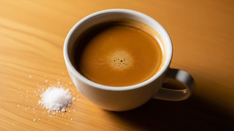 coffee with a pinch of salt
