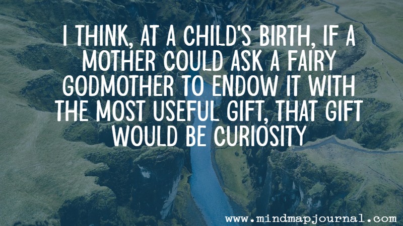 I think, at a child's birth, if a mother could ask a fairy godmother to endow it with the most useful gift, that gift would be curiosity by Eleanor Roosevelt