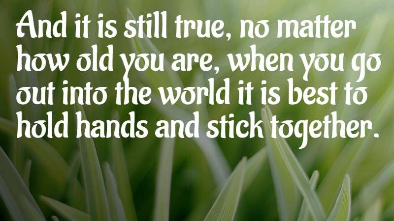 Det beste er å holde hverandre i hendene og holde sammen