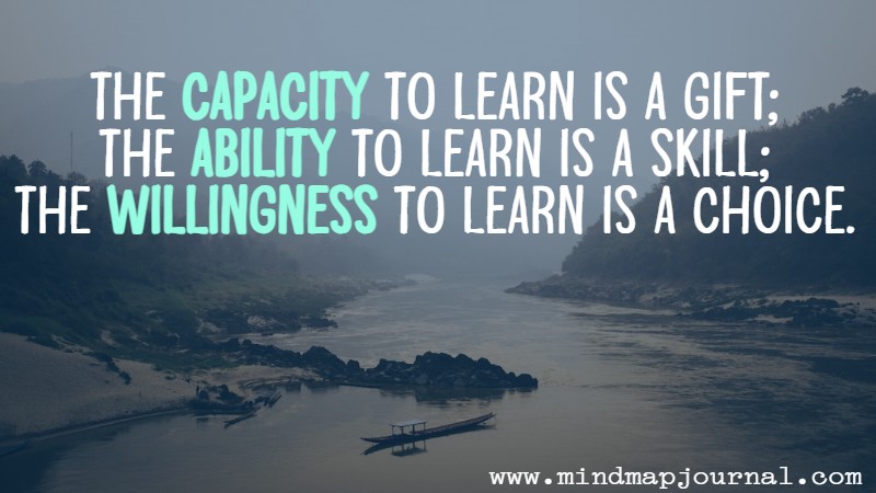 The capacity to learn is a gift; the ability to learn is a skill; the willingness to learn is a choice by Brian Herbert