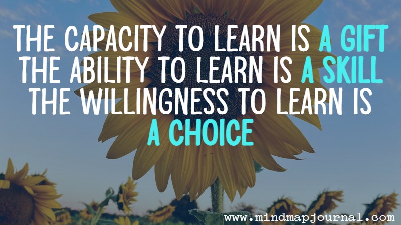 The capacity to learn is a gift; the ability to learn is a skill; the willingness to learn is a choice. Brian Herbert