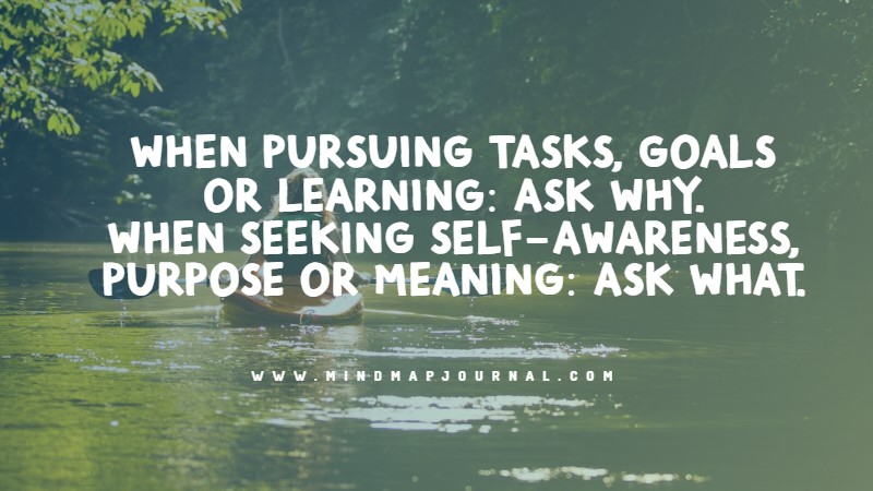When pursuing tasks, goals or learning: ask why. When seeking self-awareness, purpose or meaning: ask what.