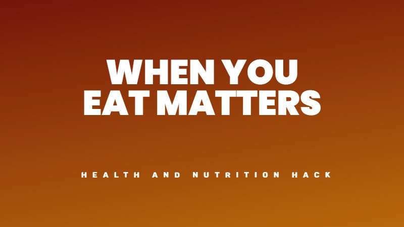 When you eat matter - Time restricted eating