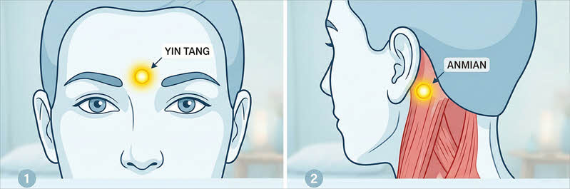 Yin Tang and Anmian points for better sleep and relaxtion